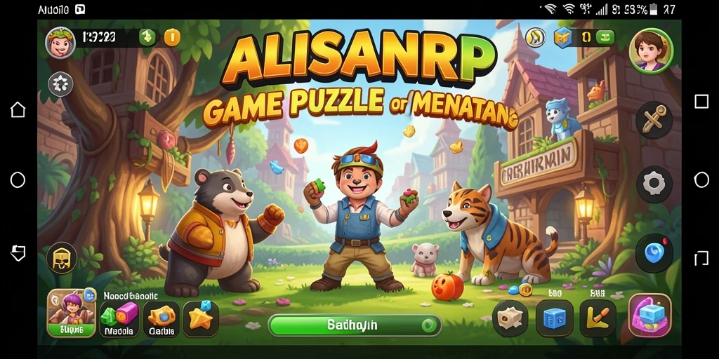 Tampilan gameplay utama ALISANRP dengan berbagai teka-teki menarik.